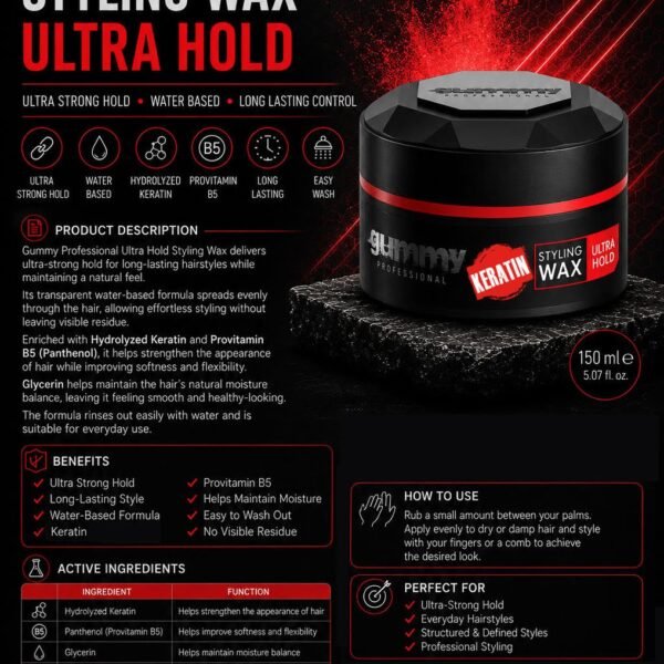 Gummy Styling Wax 150 ml Ultra Hold
