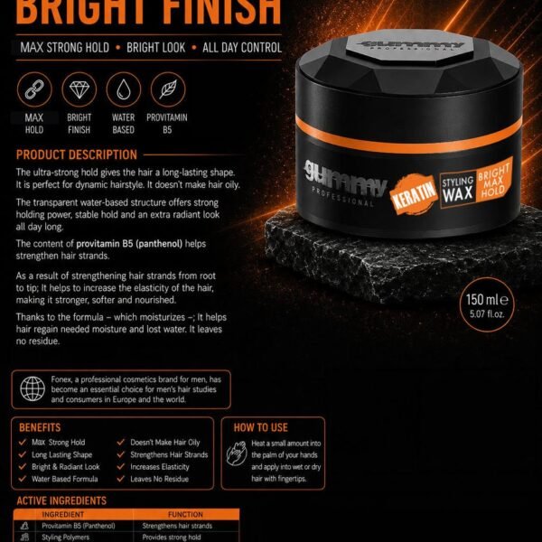 Gummy Styling Wax 150 ml Bright Max Hold