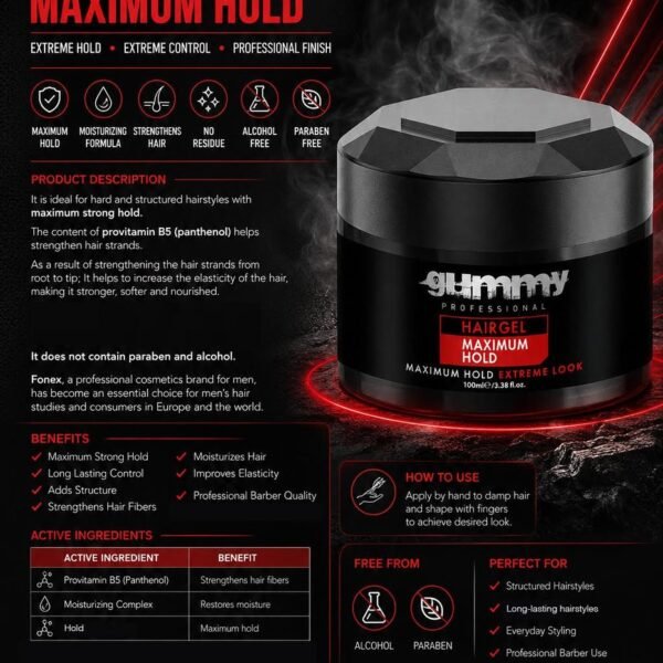 Gummy Hair Gel Maximum Hold Sachet
