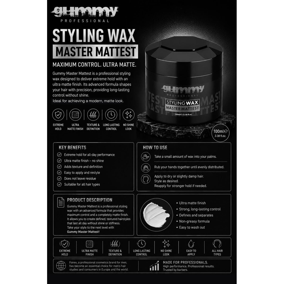 Gummy Styling Wax Master Mattest 100 ml