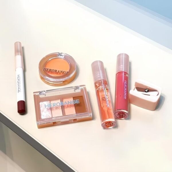 HERORANGE Set of 6: Energetic Orange Makeup Gift Box - Orange – 02, 6pcs