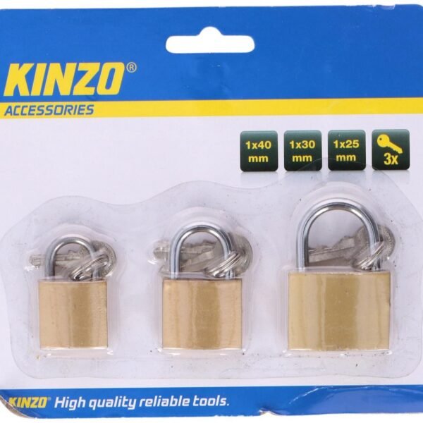 Padlock 3pcs, 3size ass st