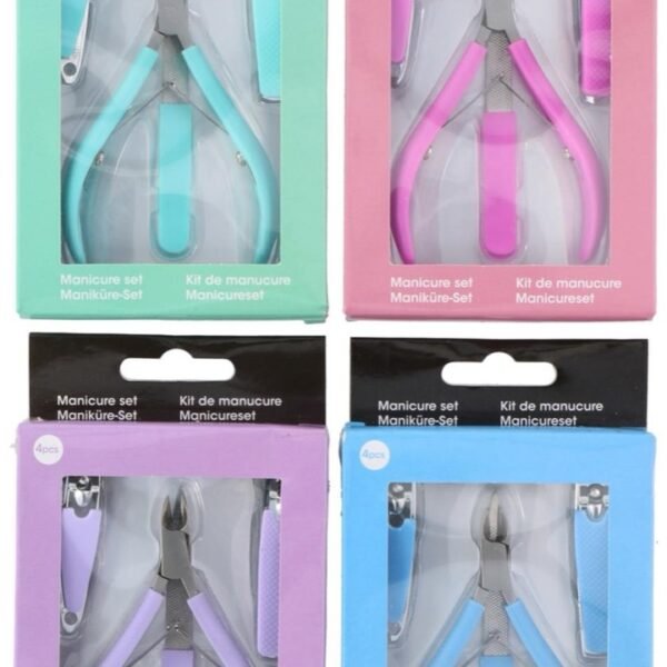 Manicure set 4pcs 4ass