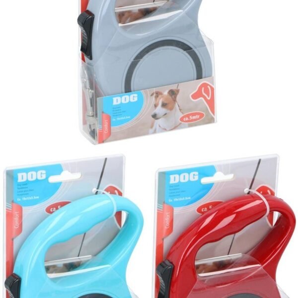 Dog leash retractable 5mtr 3as