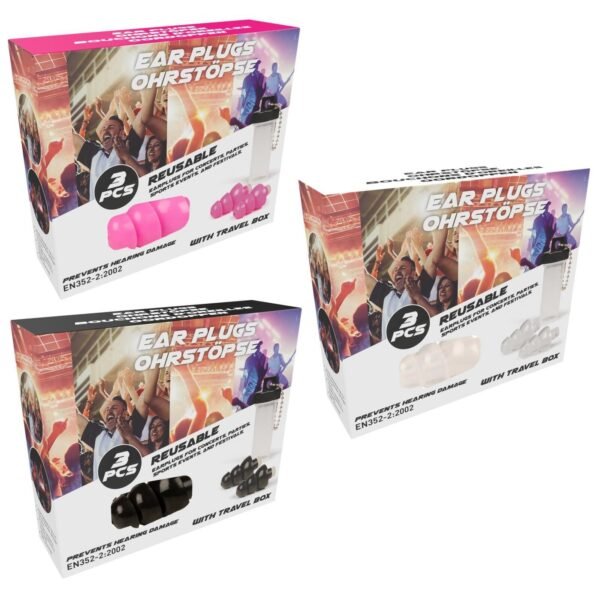 Ear plugs 3as 3pc with storage